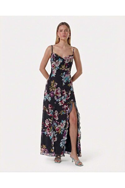 Magdarel Rose Black Dress