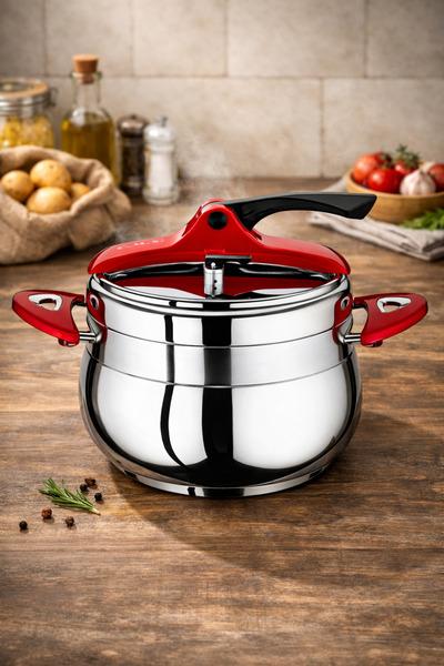 Rivorn Polochef Avven Serisi 4 LT Düdüklü Tencere – Pratik Kapak Tasarımlı Pa...