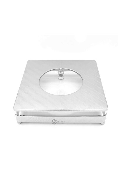 SQF Silver square dessert plates, 1.40 liters