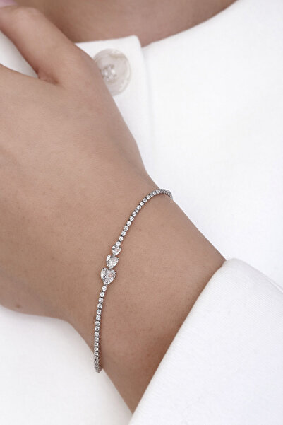 Ressia Three Row Heart Bracelet