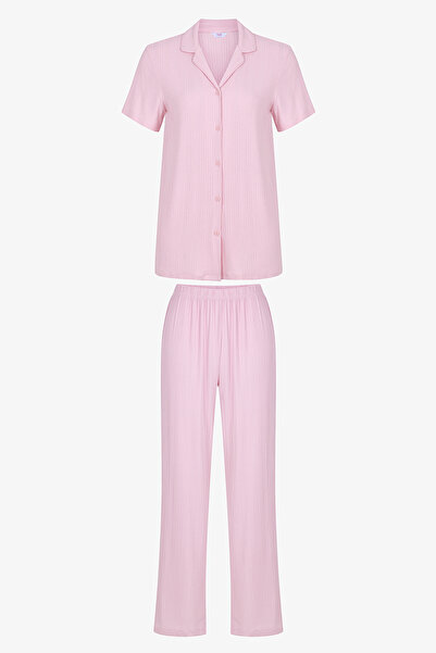 Penti Pembe Alia Pink Gömlek Pantolon Pijama Takımı