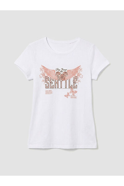 LC Waikiki Crew Neck Printed Girl's T-Shirt and Leggings