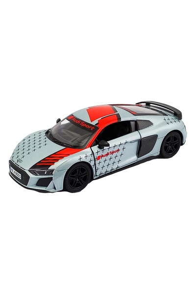 Kinsmart Macheta metalica Kinsmart, 2020 Audi R8 Coupe Livery Edition, Argint...