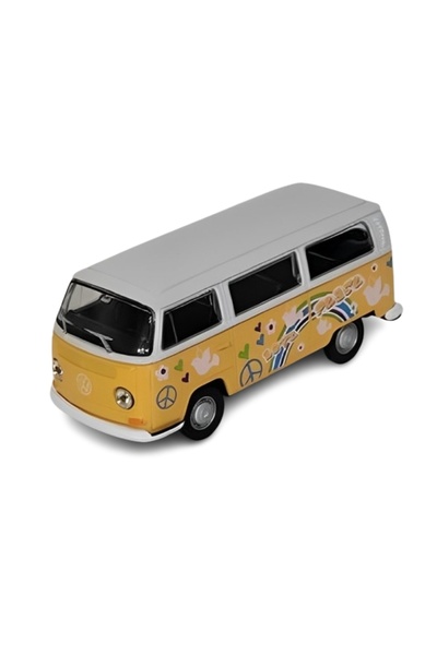 WELLY Masinuta autobuz Volkswagen 1972, Scara 1:34, 11 cm, Galben