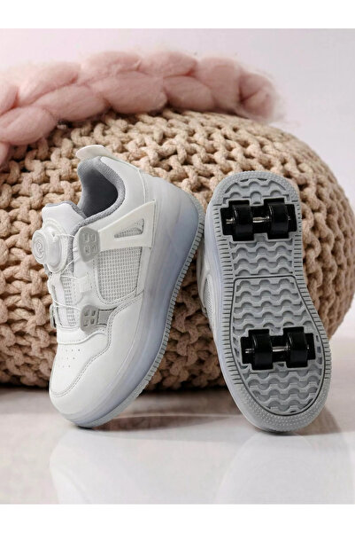 Zaira Adidasi cu role albi din piele ecologica Helys2 #24571 - 36