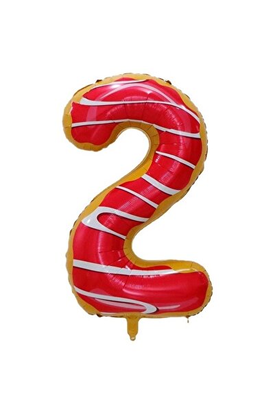 Avaleea Balon folie metalică, figurină numărul 2, imprimeu gogoașă, temă aniv...