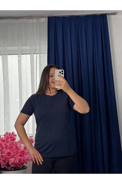 YNSGİYİM Yns - Women's Cotton Lu T-Shirt Rib Knit 100% Cotton T-Shirt Blouse ...