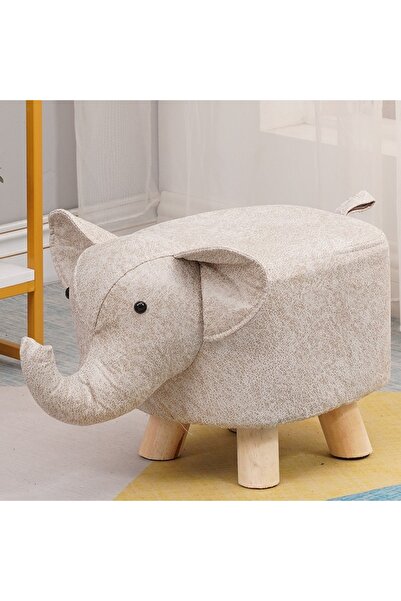 Avaleea Taburet pentru Copii, Scaun Tip Taburet, Model Elefant, din Lemn Masi...