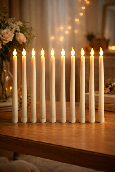 CNS GRUP 10 adet pilli led mum led şamdan mumu