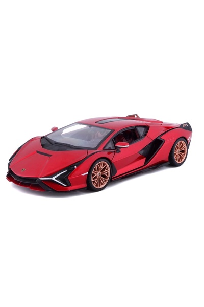 OEM Macheta metalica 1:34 Lamborghini Sian, 12 cm, Rosu
