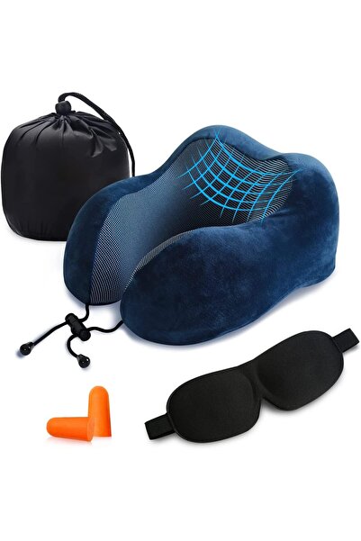 Maanys Travel Pillow for Airplane Sleeping, Memory Foam Neck Pillow, Versatil...