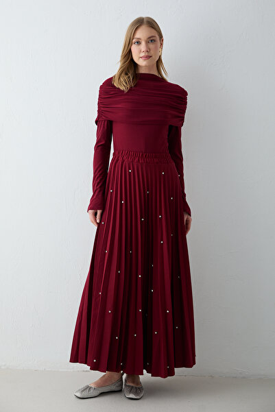 Melike Tatar Stoned Pleated Skirt 32-3541-1