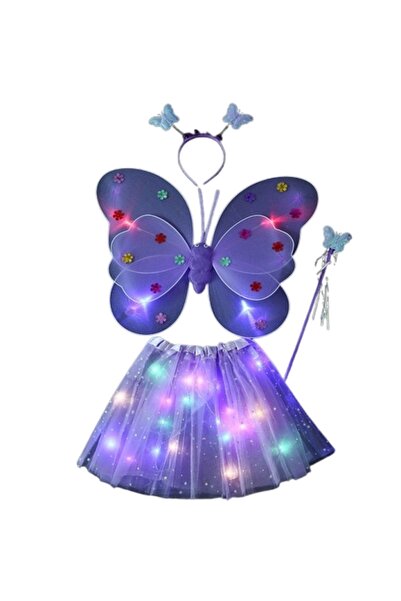 Avaleea Costum fluturas copii, aripi luminoase, fusta tul, bagheta, bentita, ...