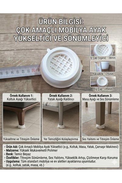 Lider MAGNESİA ÇOK AMAÇLI TAKVİYE AYAK TİTREŞİM ÖNLEME & YÜKSELTME