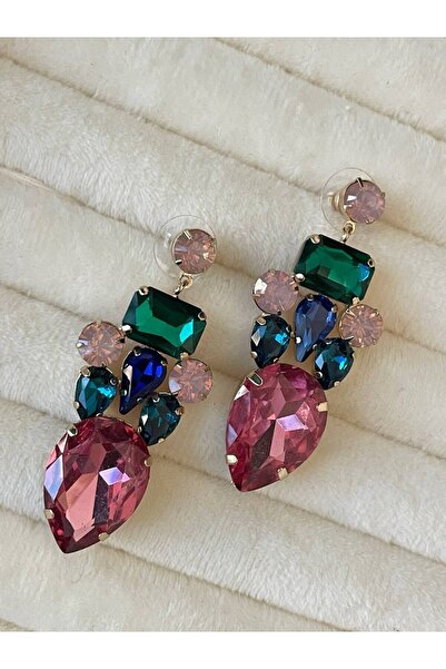 Luxiva Colorful Stones Dangle Women's Earrings