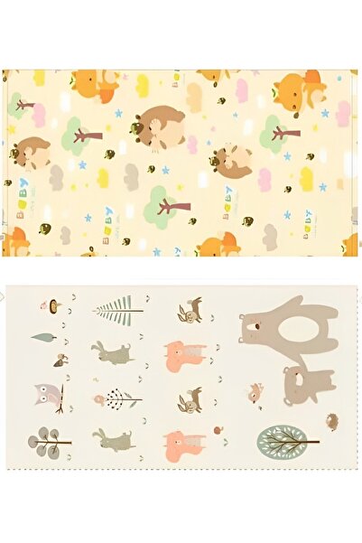 Avaleea Covoras Pentru Copii Termic cu 2 Fete, Model Arici si Ursuleti, cu Sp...