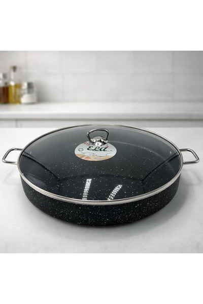 Rivorn Ela Endüstriyel Mega Boy 36 CM Granit Basık Pilav Tenceresi – Büyük Ha...