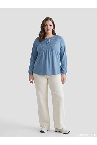 LC Waikiki Κεντημένη μπλούζα με γιακά