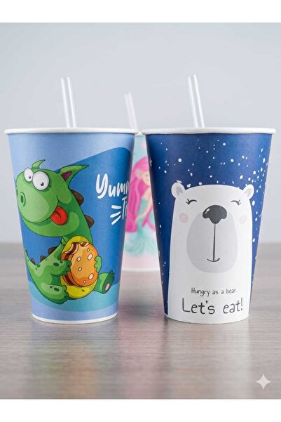 Gondol كوب مع مصاصة 400 مل، عبوة من 2 قطعة