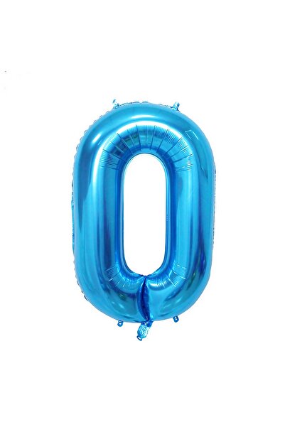 Avaleea Balon din Folie, Cifra 0, 81 cm, Pentru Aer sau Heliu, Albastru