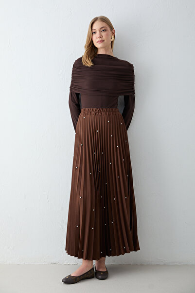 Melike Tatar Stoned Pleated Skirt 32-3541-1