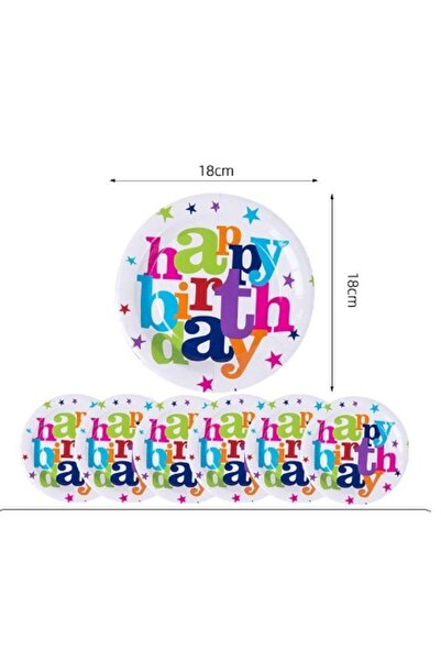 Avaleea Set of 6 plates 17 cm Happy Birthday