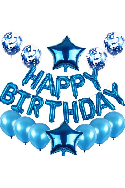 Avaleea Set of metallic foil balloons and latex balloons, happy birthday foil...