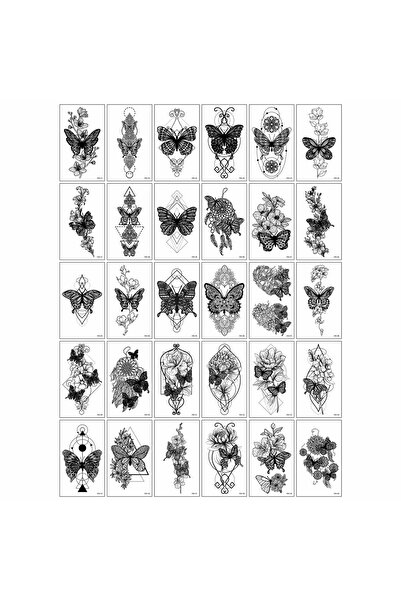 Avaleea Set 30 tatuaje cu apa diverse modele, fluturi