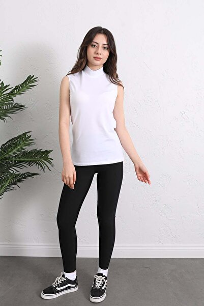 zenne Mock Neck Sleeveless Bodysuit White - 4242