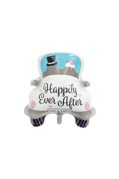 Avaleea Balon din Folie Metalizata, Figurina Masina, Model Nunta Happily Ever...