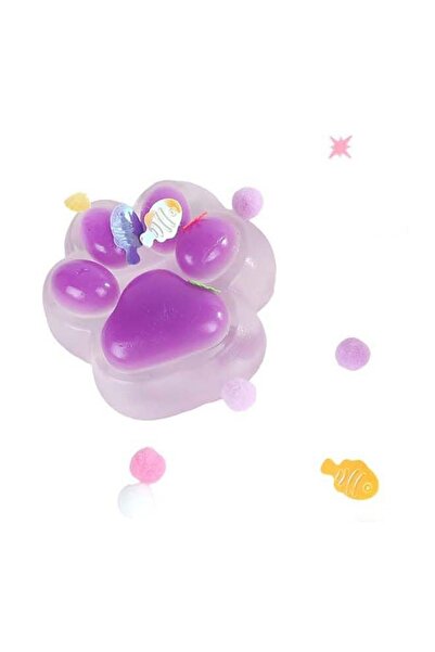Van Manen Squishy Labuta de Pisica Glamour cu Sclipici - Jucarie Antistres, Mov