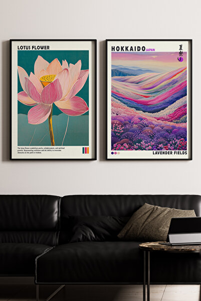 Artiera Σετ ζωγραφικής με ξύλινο πλαίσιο 2 τεμαχίων Lotus and Pastel Mountain...