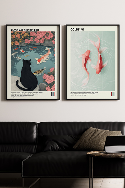 Artiera Σετ ζωγραφικής με ξύλινο πλαίσιο 2 τεμαχίων με θέμα την Μαύρη Γάτα κα...