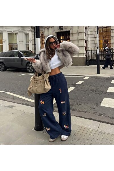 IŞILDA FASHION Baskılı salaş eşofman altı