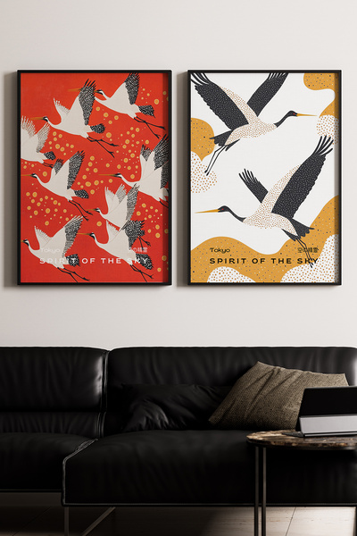 Artiera Σετ ζωγραφικής με ξύλινο πλαίσιο 2 τεμαχίων Red Yellow Turnars Japand...