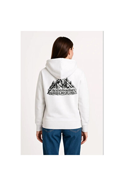 Narnuga Women's Nihilist Penguin Themed Oversized Hooded Sweatshirt - White