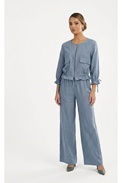 MONAMORE Women's Waist Adjustable Drawstring Zippered Top with Elastic Waist ...