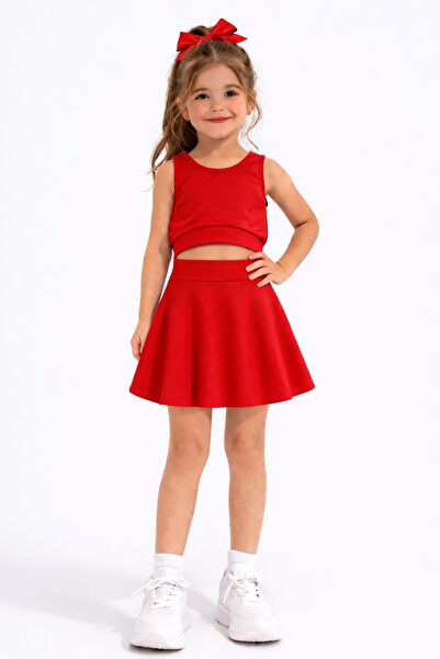 Nacar Kız Çocuk Şık Etekli Takım 23 Nisan 29 Ekim Gösteri Kıyafeti