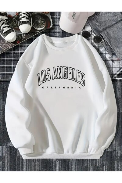 ELAN WEAR Women's Printed Hoodie Sweatshirt 2 Yarn Oversize Cut Large Size