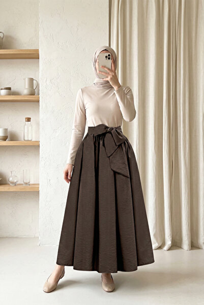 MODAQU Piliseli Belt Li Belt Li Parachute Fabric Skirt - Dark Brown