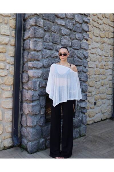 D'RECCY ΓΥΝΑΙΚΕΙΑ ΜΠΛΟΥΖΑ MADONNA YAKA Διαφανές Τούλι OVERSIZE