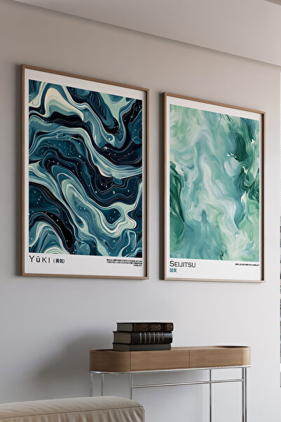 Artiera Σετ ζωγραφικής 2 τεμαχίων σε μπλε ναυτικό χρώμα Mint Flow Spiritual J...