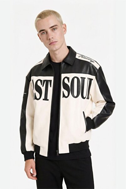 DeFacto Palton și jachetă pentru bărbați piele G6251AX/BK27 NEGRU