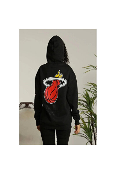 Narnuga Hooded Printed Sweetshirt - Black