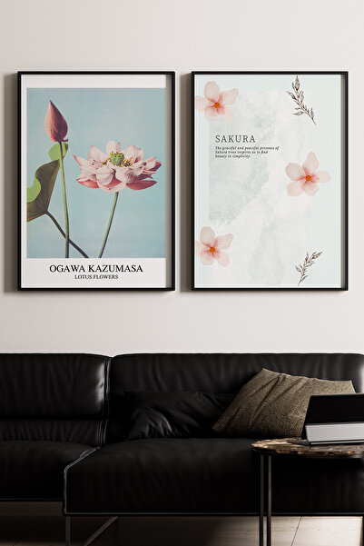 Artiera Σετ ζωγραφικής με ξύλινο πλαίσιο 2 τεμαχίων Sakura Flowers Minimal Ja...