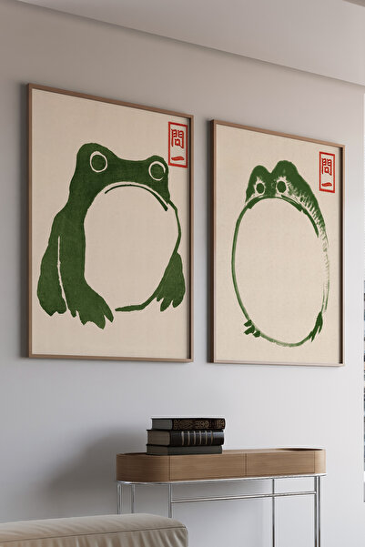 Artiera Σετ ζωγραφικής 2 τεμαχίων με μινιμαλιστικό σκελετό από ξύλο Japandi A...