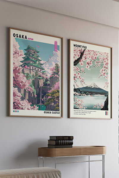 Artiera Σετ ζωγραφικής με ξύλινο πλαίσιο 2 τεμαχίων Osaka Spring Sakura Japan...