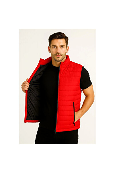 Narnuga Inflatable Zippered Vest Water-Repellent Quilted Lining Fabric Pocket...