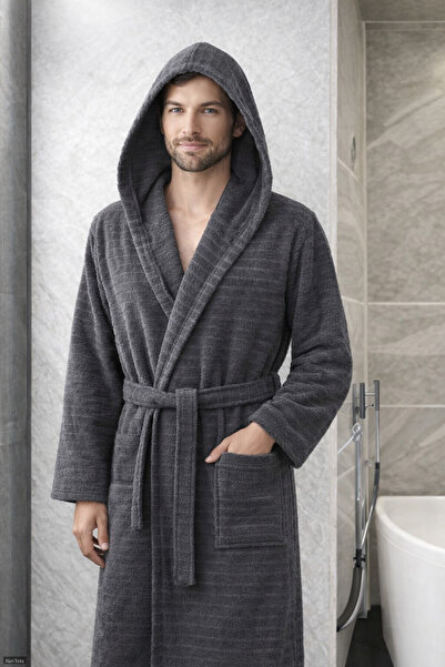 AlanTeks 100% pamuk paketa ogrtača sa kapuljačom za žene i muškarce Sa džepov...