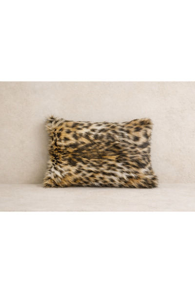Leopar Desenli Peluş Dekoratif Kırlent